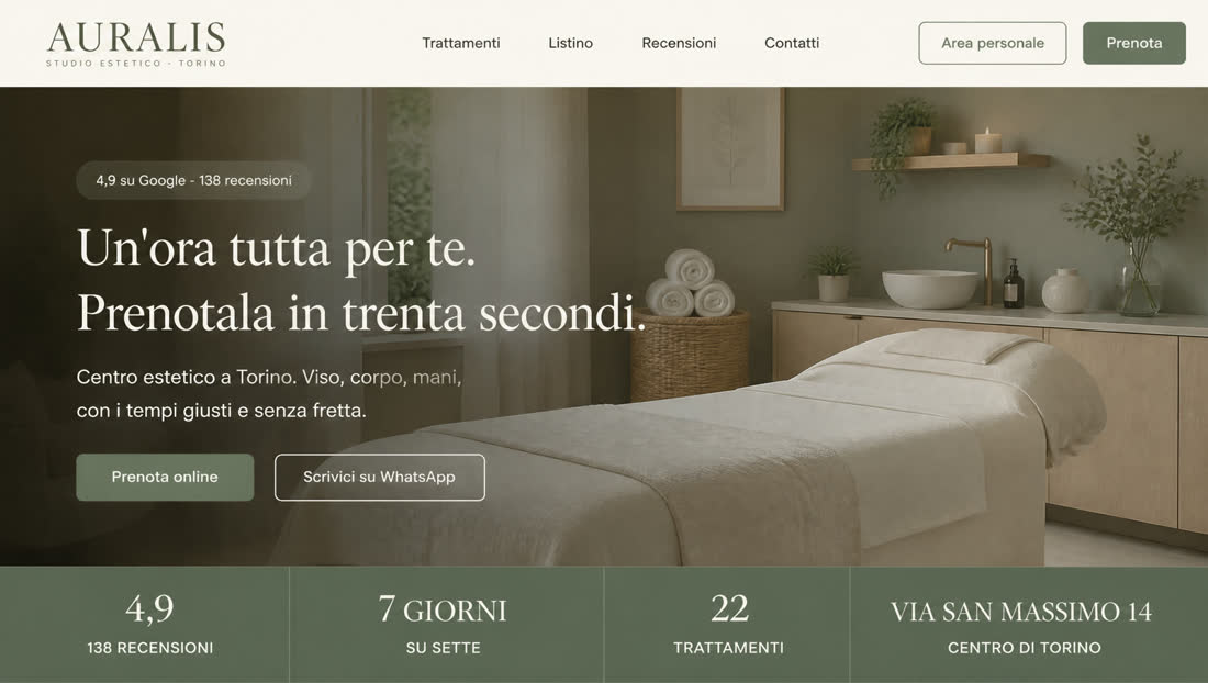 Home page del sito dello Studio Auralis